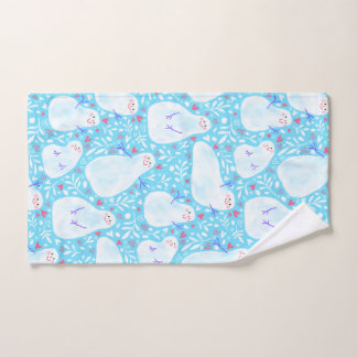 Toalha de mão do boneco de neve de Natal