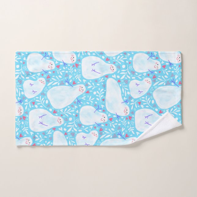 Toalha de mão do boneco de neve de Natal (Toalha de mão)