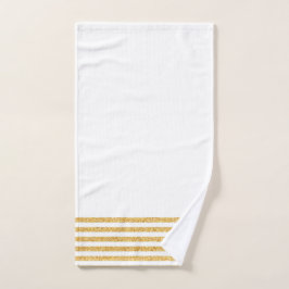 Toalha de mão Dourado da listra