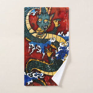 Toalha De Mão Dragão Japonês