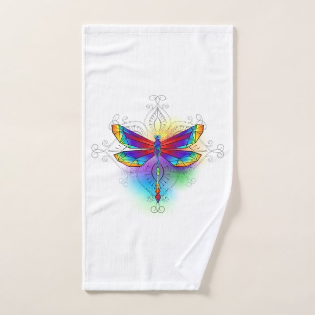Toalha De Mão Dragonfly Poligonal (Toalha de mão)