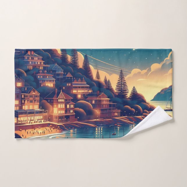 Toalha De Mão Dreamy Coastal Night (Toalha de mão)