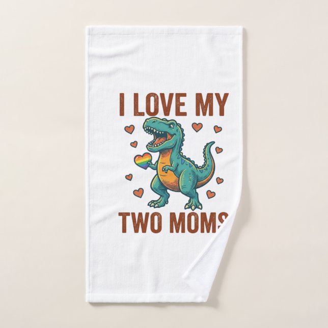 Toalha De Mão Duas Mães Orgulho Camisa Vector T Design de Dinoss (Toalha de mão)