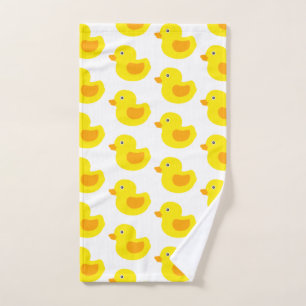 Toalha De Mão Ducky de borracha do bebê amarelo e alaranjado