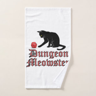 Toalha De Mão Dungeon Meowster Engraçado Gato RPG com Dice