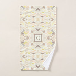 Toalha De Mão É o padrão de Abstrato Geométrico de Ivory