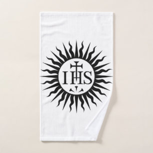 Toalha De Mão Emblema da Companhia de Jesus Monograma