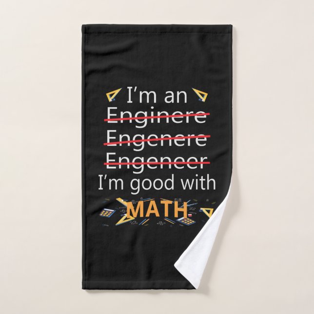 Toalha De Mão Engenheiro É Bom Com Matemática (Toalha de mão)