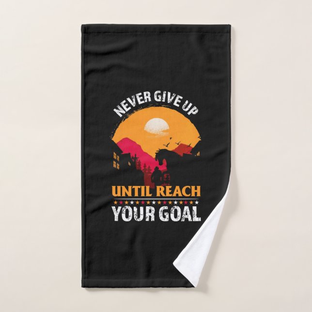 Toalha De Mão Equestrian Gift | Never Give Up Until Reach (Toalha de mão)