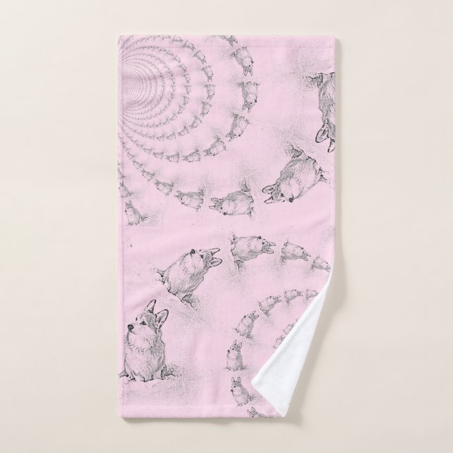 Toalha de mão espiral de Corgi (Toalha de mão)
