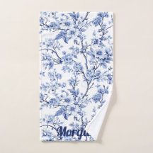 Esportes Florais Azuis de Vintage, Francês Elegant