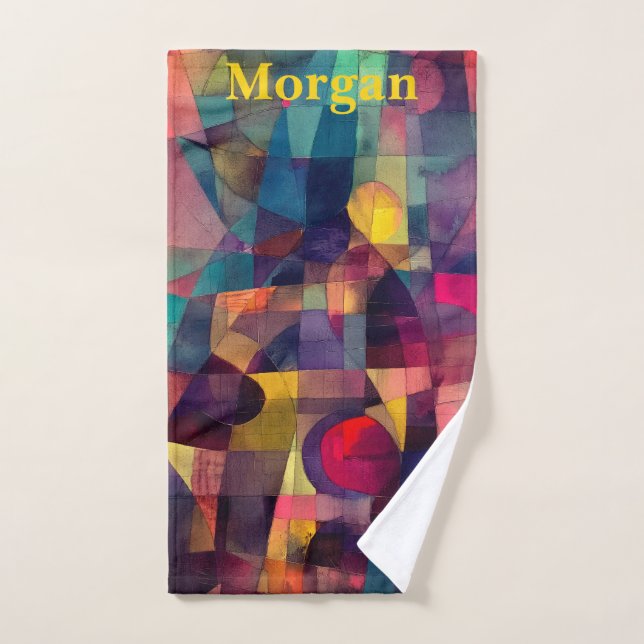 Toalha De Mão Esportes Geométricos de Abstrato Vivid Personaliza (Toalha de mão)