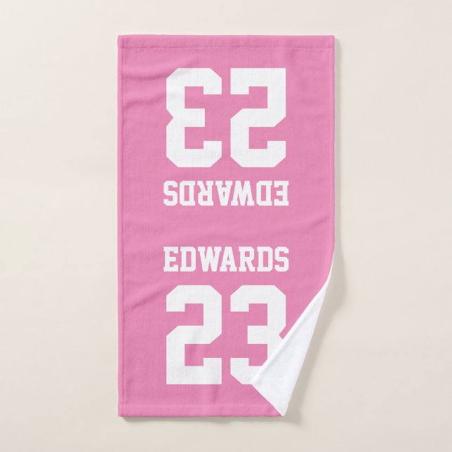 Toalha De Mão Esportes Personalizados Numerados com Nome (Toalha de mão)