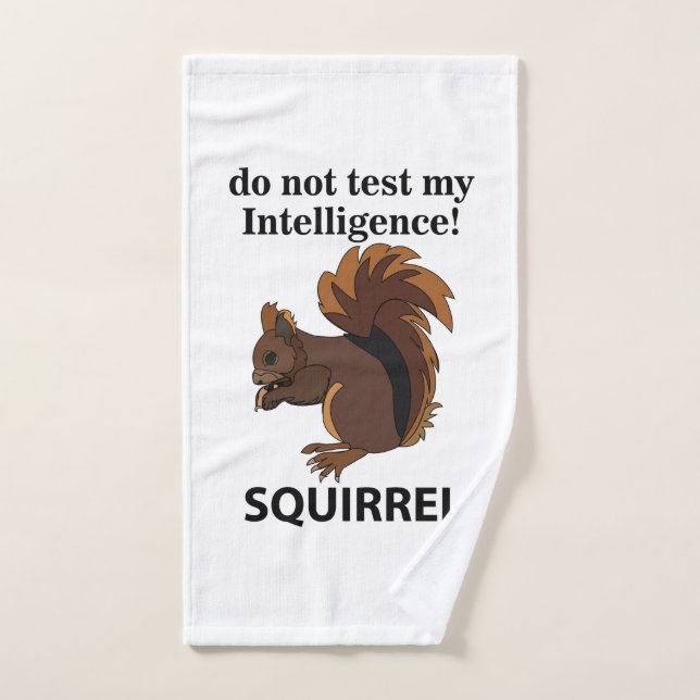 Toalha De Mão Esquilo Não Teste Meu Esquilo De Inteligência (Toalha de mão)