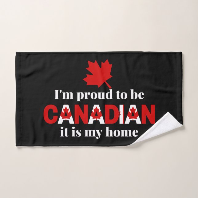 Toalha De Mão Estou orgulhoso de ser canadense (Toalha de mão)