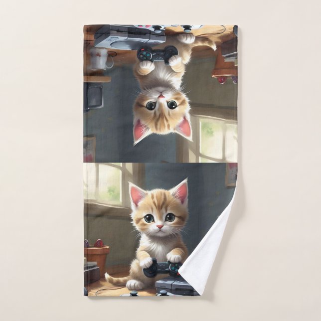 Toalha De Mão Estrela do Youtube do Kitten Futuro, (Toalha de mão)