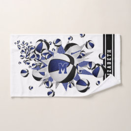 Toalha De Mão estrelas de basquete preto azul esferográficas rap