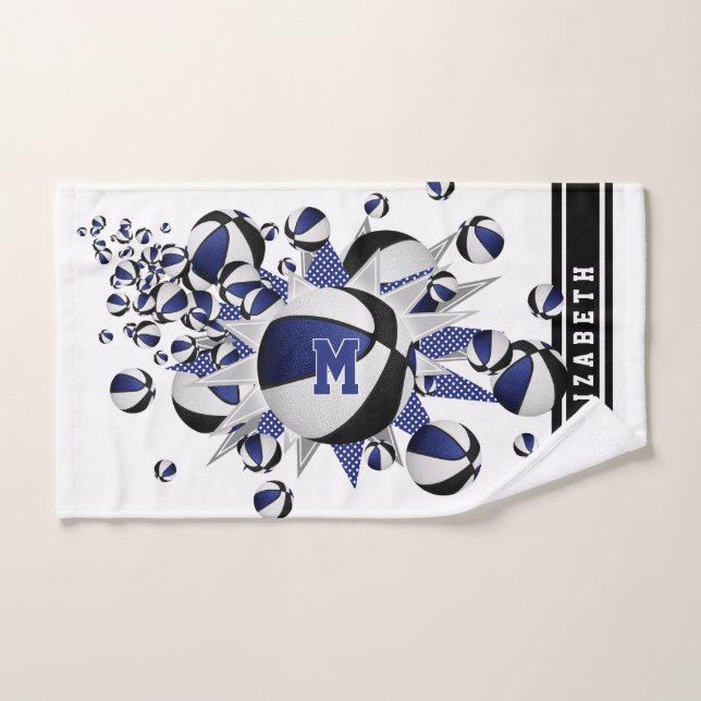 Toalha De Mão estrelas de basquete preto azul esferográficas rap (Toalha de mão)