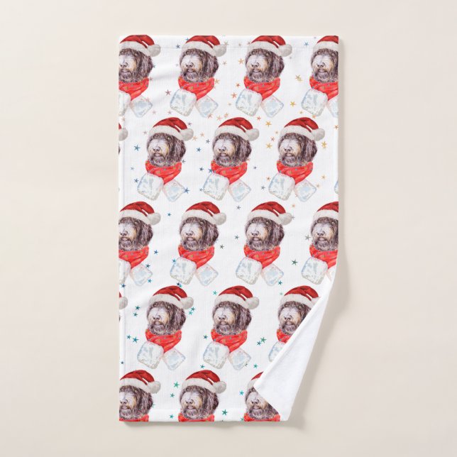 Toalha De Mão Estrelas de Natal de Cachorro Newfypoo (Toalha de mão)