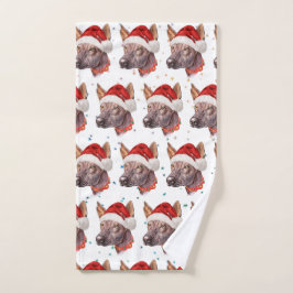 Toalha De Mão Estrelas de Natal de Cachorro Sem Cabelo Mexicano