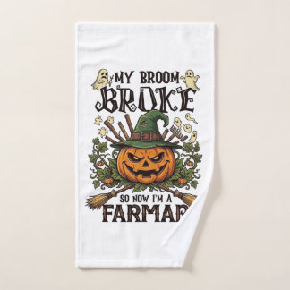 Toalha De Mão Fazenda do Varrender Quebrado Abóbora de Halloween