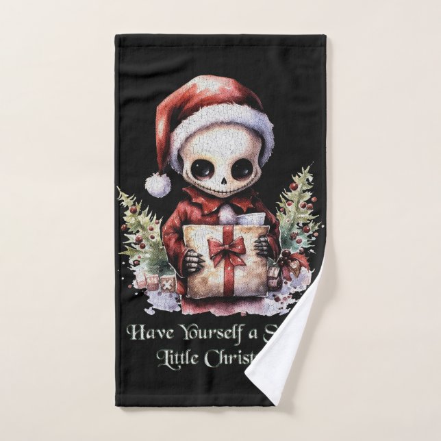 Toalha De Mão Feliz Natal Spooky Gothic (Toalha de mão)