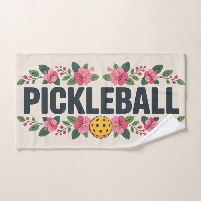 Toalha De Mão Férias Gráficas Tropicais De Pickleball (Toalha de mão)
