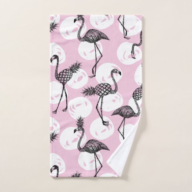 Toalha De Mão Flamingo de abacaxi rosa (Toalha de mão)