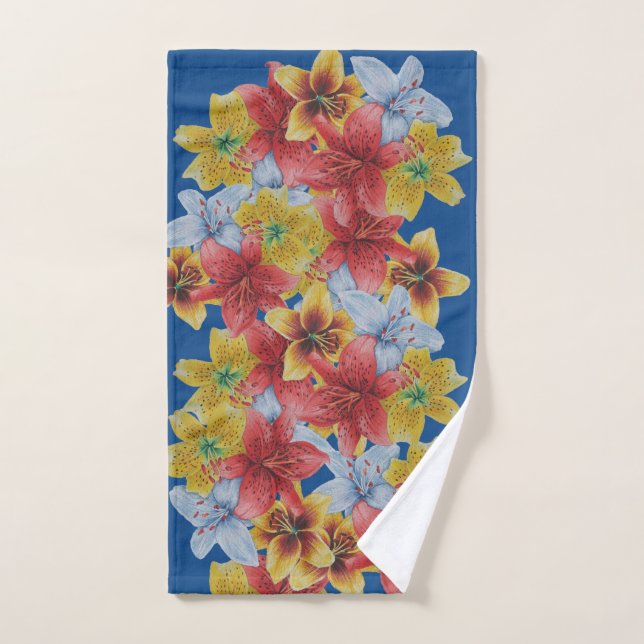 Toalha De Mão flores grandes e arrojadas únicas e coloridas flor (Toalha de mão)