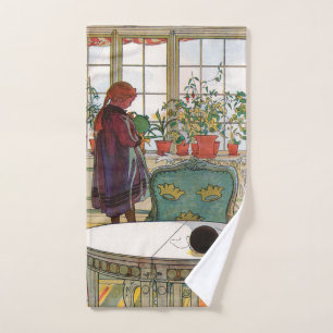 Toalha De Mão Flores no muro de Carl Larsson
