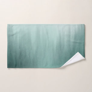 Toalha De Mão Floresta Verde-d'água em pintura úmida
