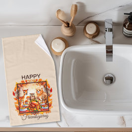 Toalha De Mão Folhas de outono de Animais Florestais de Amizade