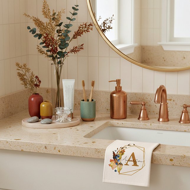 Toalha De Mão Folhas do outono personalizadas (Criador carregado)