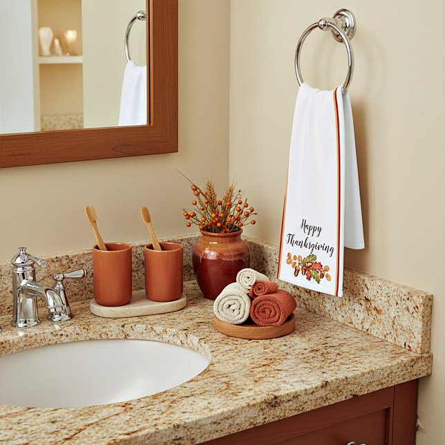 Toalha De Mão Folhas e bolotas de outono (Criador carregado)