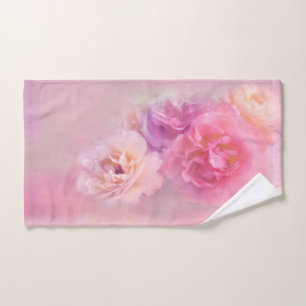 Toalha De Mão Fotografia bonito de Cravos Rosa e Brancos
