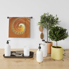 Toalha De Mão Fractal Espiral Gradiente Laranja Dourado abstrato