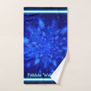 Toalha De Mão Fractal Snowburst - Froliche Weihnachten