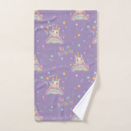 Toalha De Mão Funny Birthday Unicorn