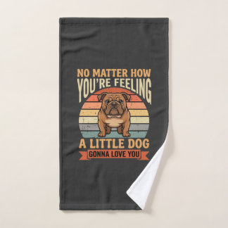 Toalha De Mão Funny Bulldog Love Quote Retro Dog
