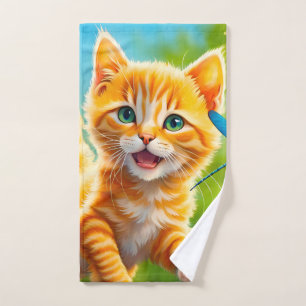 Toalha De Mão Gatinho Alegre