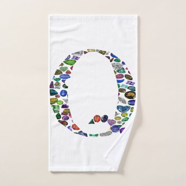 Toalha De Mão Gemstone Monograma - Letra Q (Toalha de mão)