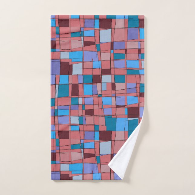 Toalha de Mão Geométrica MCM - Berry & Teal (Toalha de mão)
