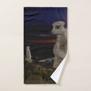 Toalha De Mão Gigante Meerkat Assistindo Pequeno Meerkat,