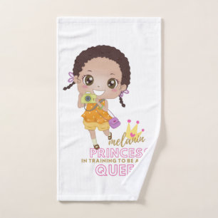 Toalha De Mão Girls MELANIN Princess Em Formação Para Ser Rain