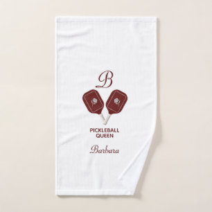 Toalha De Mão Glam Glit Pickleball Queen Paddles
