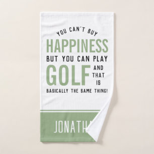 Toalha De Mão Golfe é Felicidade Dons de Golfe Engraçado