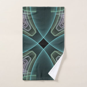 Toalha De Mão Gráfico de Arte Geométrica Teal Moderna
