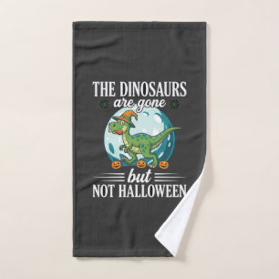 Toalha De Mão Gráfico de Bruxa de Halloween de Dinossauro Engraç