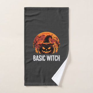 Toalha De Mão Gráficos Básicos de Halloween Feiticeira Abóbora L