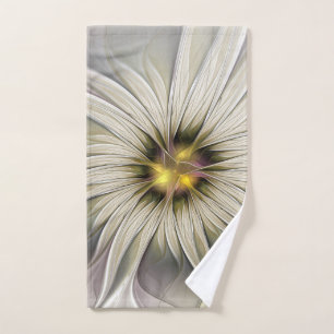 Toalha De Mão Grande Flor de Marfim, Abstrato Moderna Arte Fract